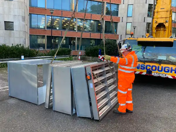 Ductwork installation on a live site