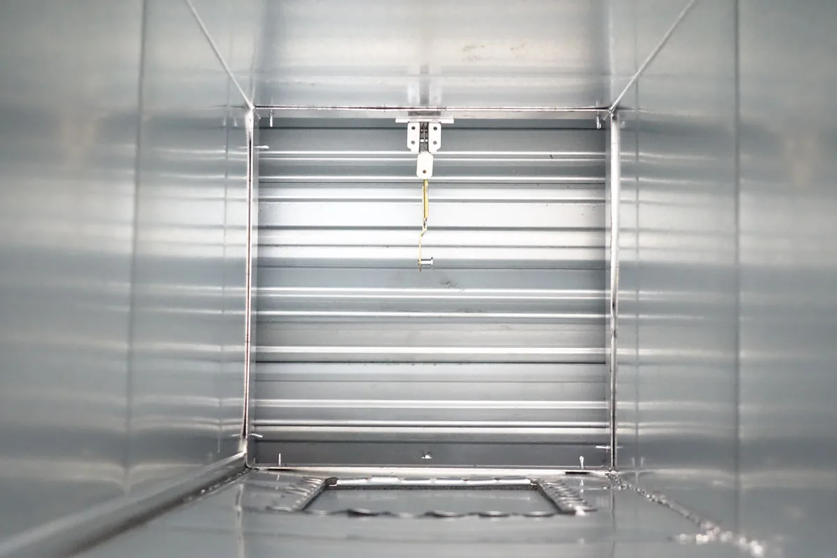 Fire damper inspected and drop tested in ductwork